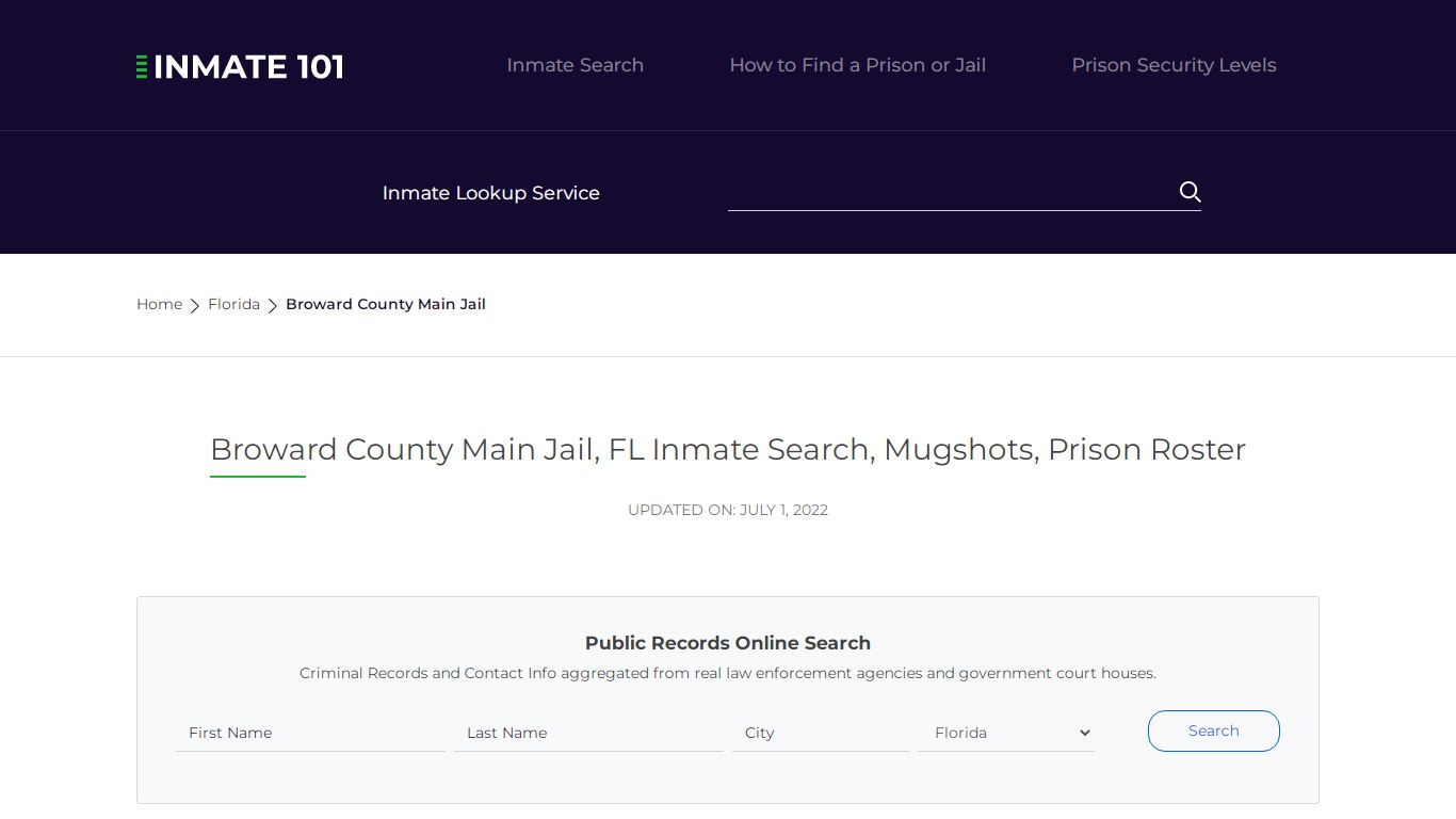 Broward County Main Jail, FL Inmate Search, Mugshots ...