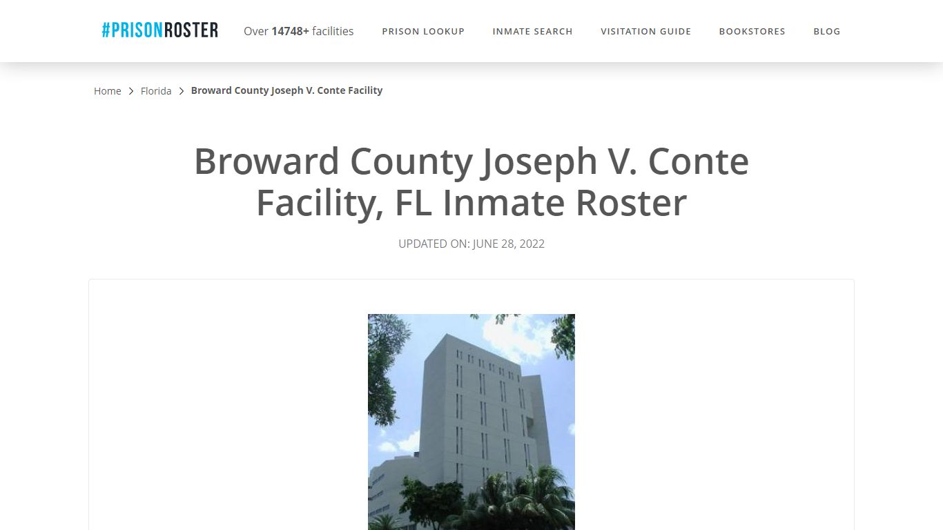 Broward County Joseph V. Conte Facility, FL Inmate Roster